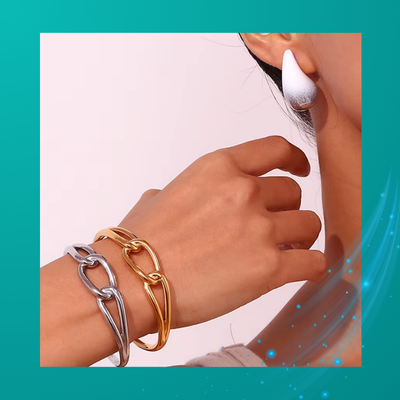 Pulseira Três Camadas Burnetts Joias em Aço Inoxidável