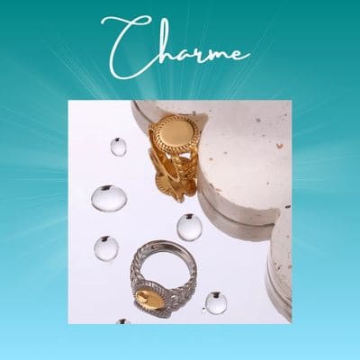 Anel Oval Torcido Banhado a Ouro para Mulheres
