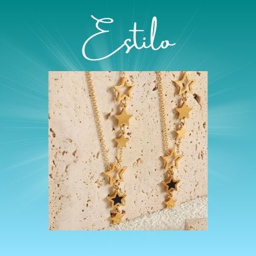 Colar em aço inoxidável banhado a ouro 18k LifeStar