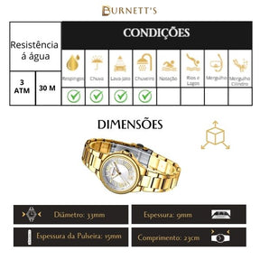Relógio Feminino de Aço Dourado - Curren KorsMary