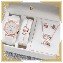 Kit Relógio Feminino + Pulseira + Brinco + Colar