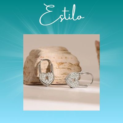 Brinco Argola Coração com Strass Banhado a Ouro 18k