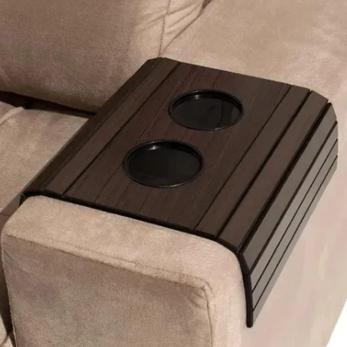 Porta Copo Copos Taça Sofá Esteira Bandeja Braço Flexível De MDF