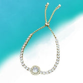 Pulseira em Liga de Cobre Banhada a ouro 18kcom Zircão Life Star