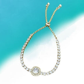 Pulseira em Liga de Cobre Banhada a ouro 18kcom Zircão Life Star