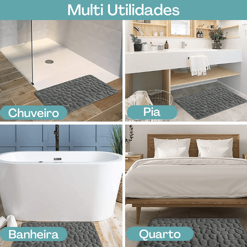 Tapete banheiro Impermeável e Antiderrapante com 15%OFF + Frete Grátis - Pague em até 3 x sem Juros