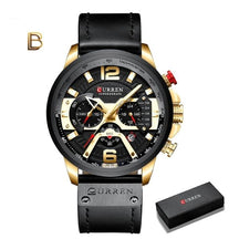 Relógio Masculino Curren Casual - Cronógrafo, Calendário Completo, Couro