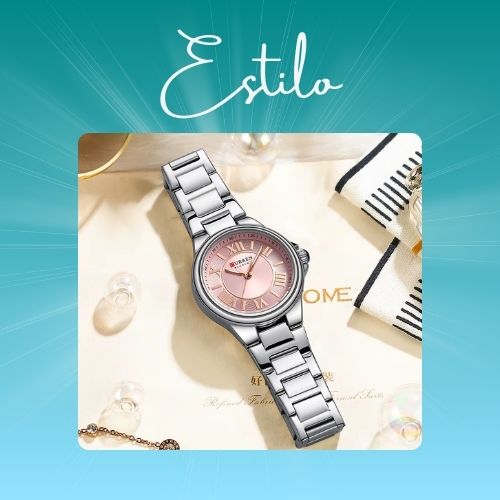 Relógio Feminino Rosa de Aço - Curren 9061B