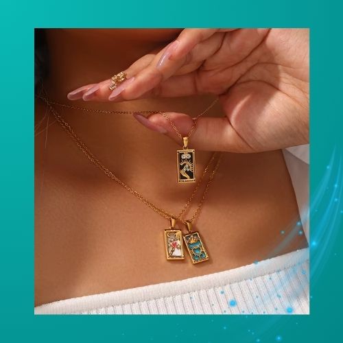 Colares Tarot de Aço Inoxidável com Zircônia