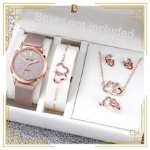 Kit Relógio Feminino + Pulseira + Brinco + Colar