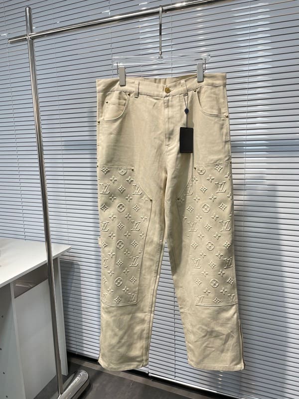 Calça Louis Vuitton Monogram Workwear Carpenter Cream