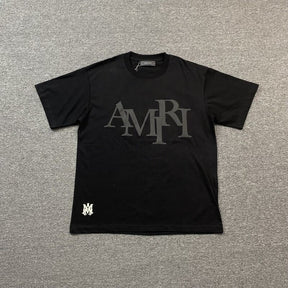 Camiseta Amiri Staggered Logo Preto