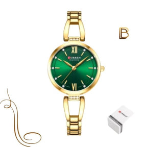 Relógio Feminino de Aço Dourado - Curren 9092 Elegance