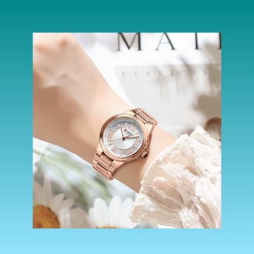Relógio Feminino de Aço Rose - Curren 9061C