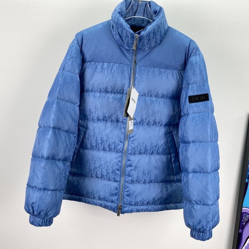 Jaqueta Puffer Dior Oblique Azul