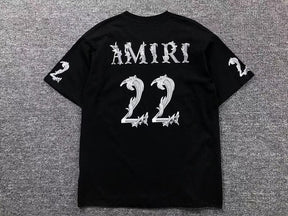 Camiseta Amiri 22 Logo-Print White Black