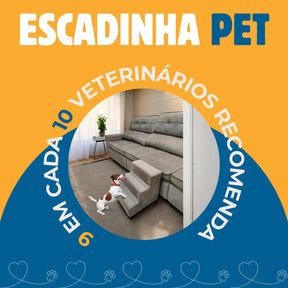 Escadinha para Cachorros e Gatos Aveludada | Escada PetPasso™