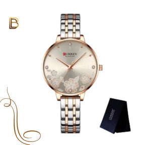 Relógio Feminino de Aço Fê Floral - Curren