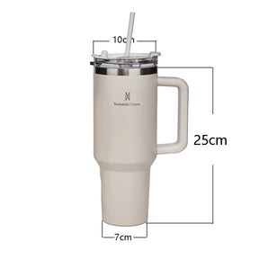 Copo Térmico 1200ml Aço Inoxidável - Garrafa Térmica com Canudo