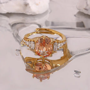 Anel de Luxo Belle com Cristal Champagne