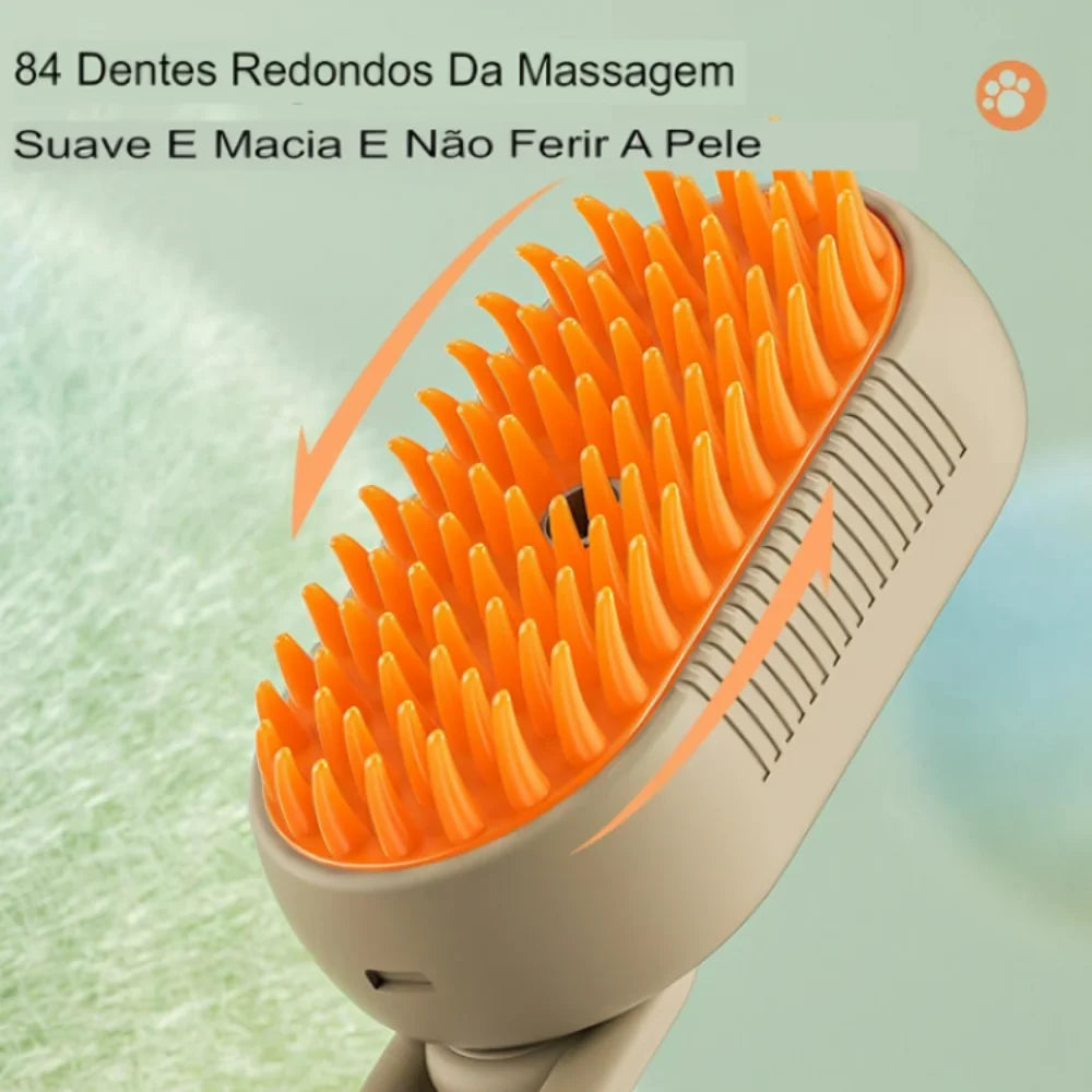 Escova A Vapor Para Gato/Cachorro 3 em 1 - Pente de massagem para remoção de pêlos a vapor para animais de estimação