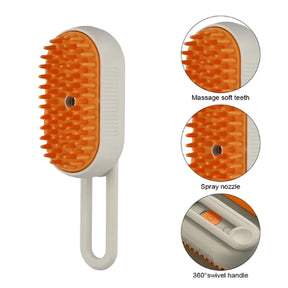 Escova A Vapor Para Gato/Cachorro 3 em 1 - Pente de massagem para remoção de pêlos a vapor para animais de estimação