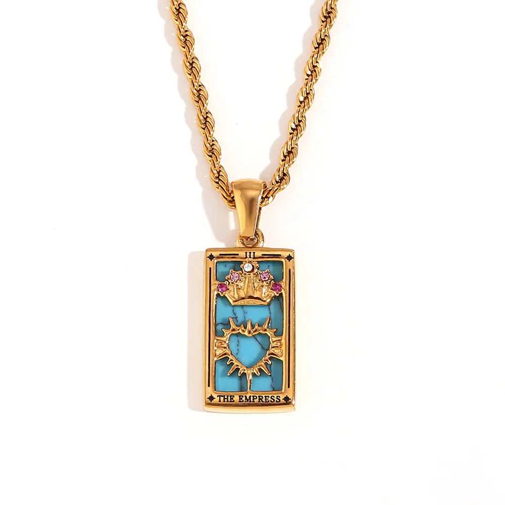 Colares Tarot de Aço Inoxidável com Zircônia