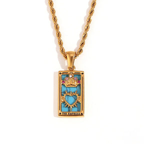 Colares Tarot de Aço Inoxidável com Zircônia