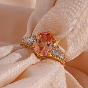 Anel de Luxo Belle com Cristal Champagne