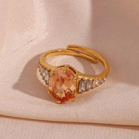 Anel de Luxo Belle com Cristal Champagne