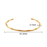 Pulseira Elegante de Bambu em Aço Inoxidável