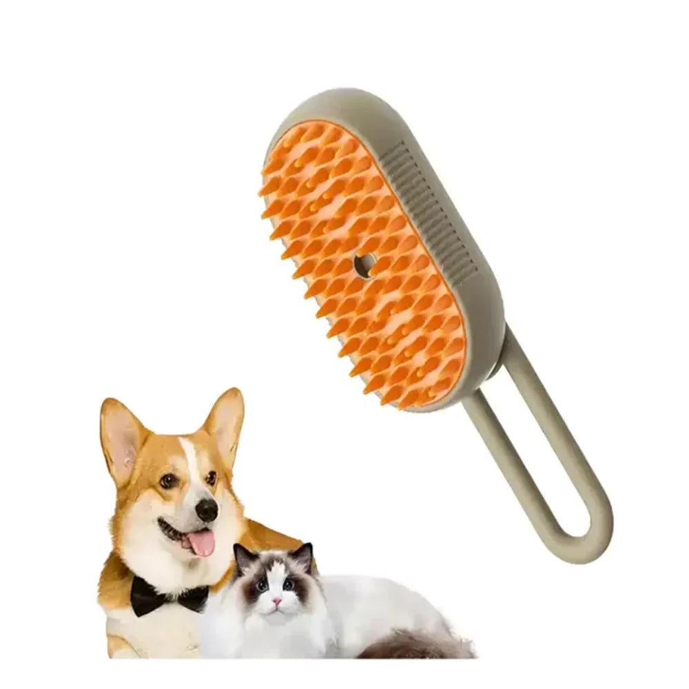 Escova A Vapor Para Gato/Cachorro 3 em 1 - Pente de massagem para remoção de pêlos a vapor para animais de estimação