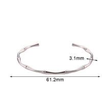 Pulseira Elegante de Bambu em Aço Inoxidável