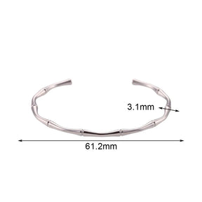 Pulseira Elegante de Bambu em Aço Inoxidável