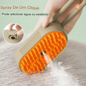 Escova A Vapor Para Gato/Cachorro 3 em 1 - Pente de massagem para remoção de pêlos a vapor para animais de estimação