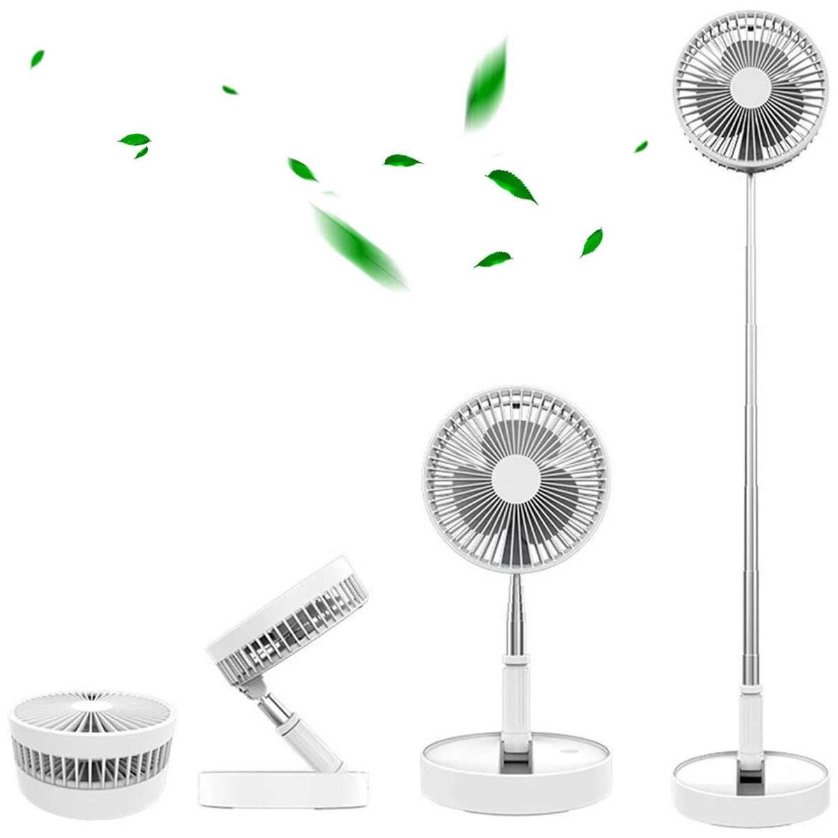 Ventilador Recarregável Silencioso Dobrável Portátil Sem Fio