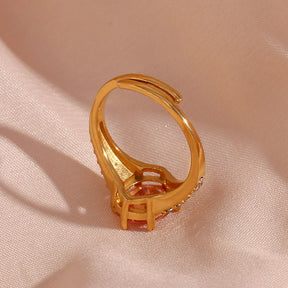 Anel de Luxo Belle com Cristal Champagne