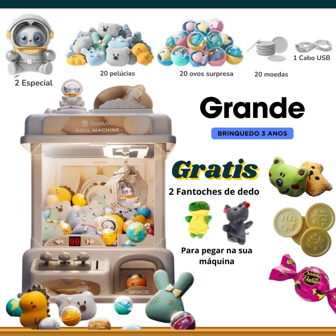 Mini Máquina de Pegar Ursinho 44 Brinquedos