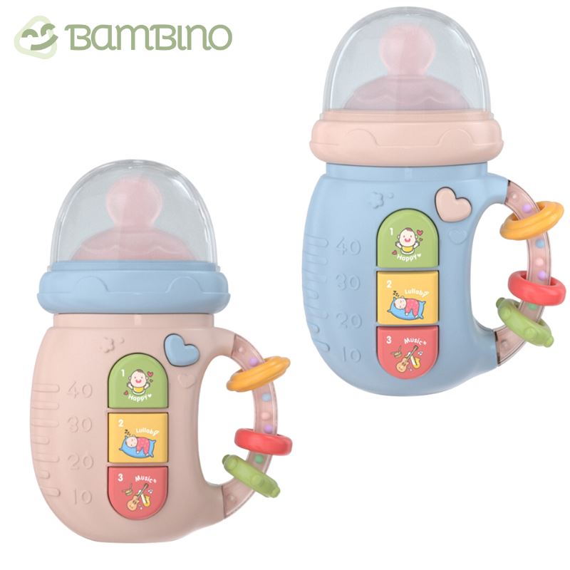 Brinquedo Mamadeira Musical para Bebês - Mordedor e Chocalho