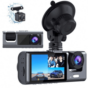 Câmera Segurança Carro Visão Noturna FULL HD 1080P Frontal Cabine e Traseira