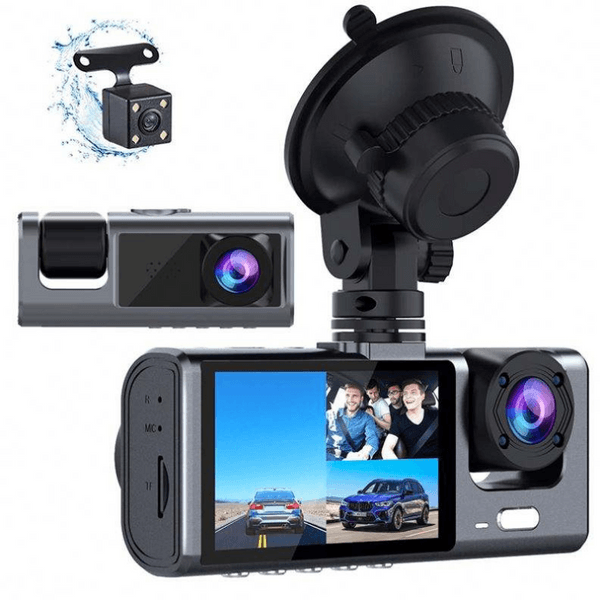 Câmera Segurança Carro Visão Noturna FULL HD 1080P Frontal Cabine e Traseira