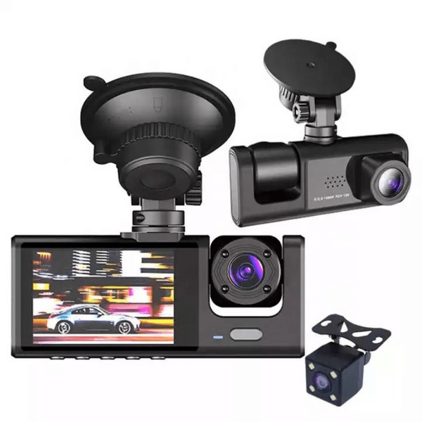 Câmera Segurança Carro Visão Noturna FULL HD 1080P Frontal Cabine e Traseira