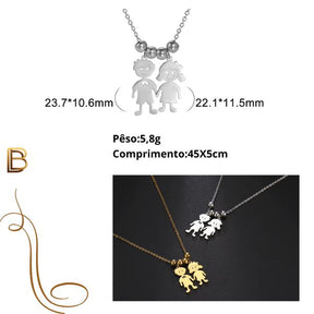 Colar Personalizado de Aço Inoxidável para Toda a Família