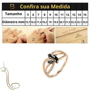 Anel Geométrico de Ouro Rosa 18k com Diamante Preto