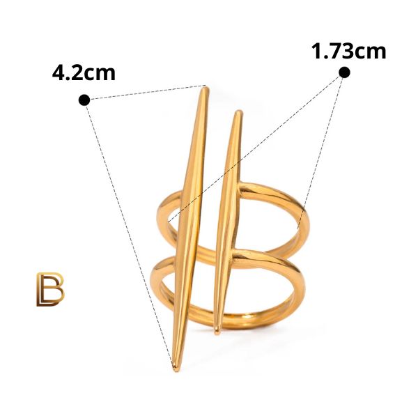 Anel Vintage de Aço Inoxidável Banhado a Ouro 18K