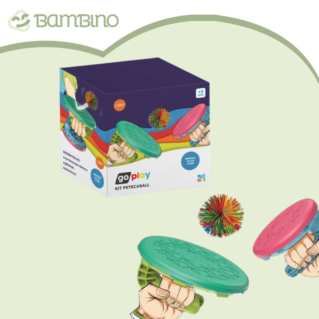 Peteca Brinquedo Infantil Bambino + Bola de Brinde