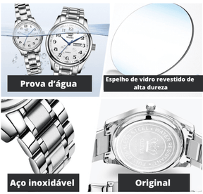 Relógio Casual Masculino OLEVS - Aço inoxidável 3D
