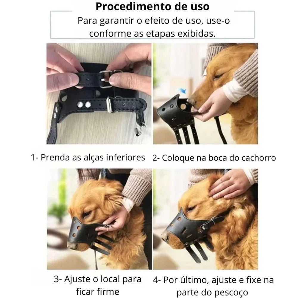 Focinheira para Cachorro Ajustável e Reforçada | Focinheira Corino™