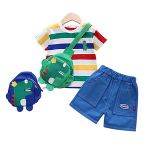 Conjunto Infantil Masculino Dinossauro - Bag Infantil de Brinde