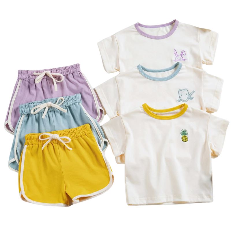 Conjunto Infantil de Verão Feminino Liso